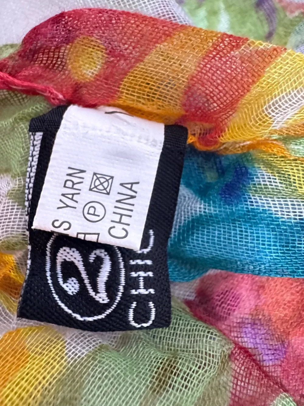 2 chic Floral Lightweight Multicolor Scarf - Blue Yellow Pink Green